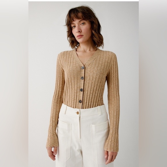 🍁ICICLE Cotton open knit light button up cardigan - Picture 3 of 15